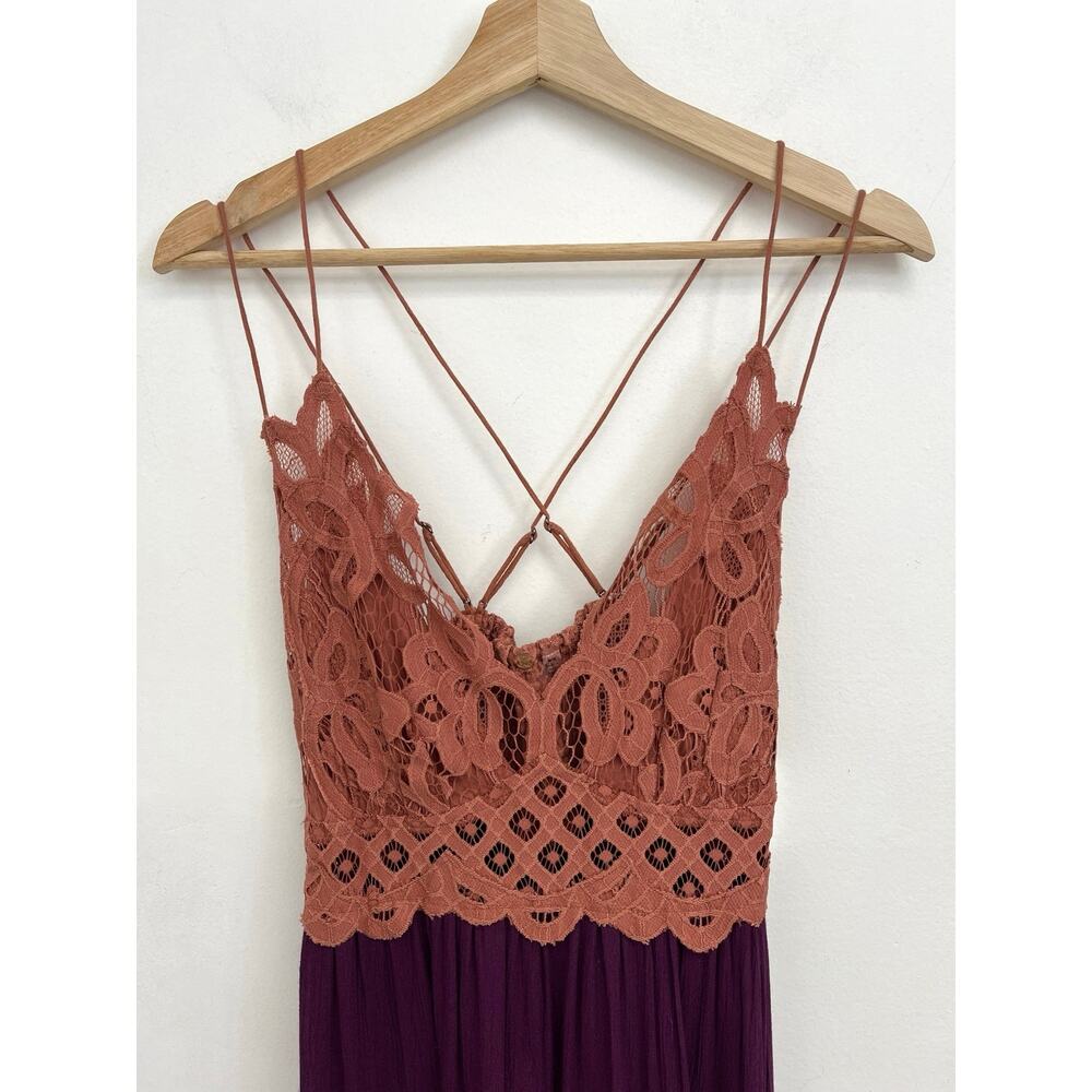 FP One Adella Slip Mini Dress Crochet Lace Bodice Boho Ruffle Fairy - Medium - Picture 6 of 16
